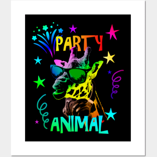 Giraffe Party Animal Posters and Art